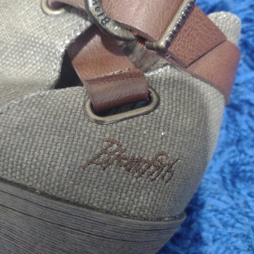 NWOT BLOWFISH MALIBU Peeptoe BOOTS Canvas‎ 8.5 Casual Preppy Bohemian